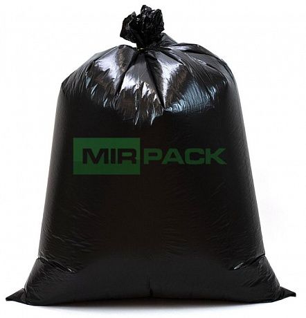Мешки для мусора 130 литров 40 мкм, черные, 2 слоя (ПВД, в рулоне 10 штук, 93x110 см) - Вид 4